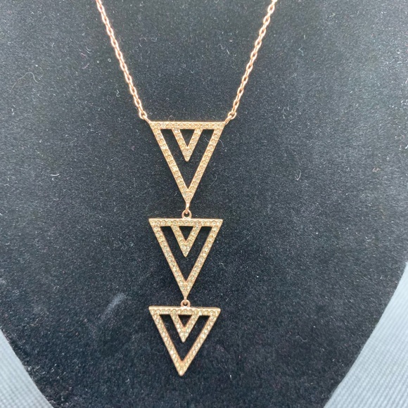 Rose Gold Triple Arrow Necklace - Picture 4 of 7